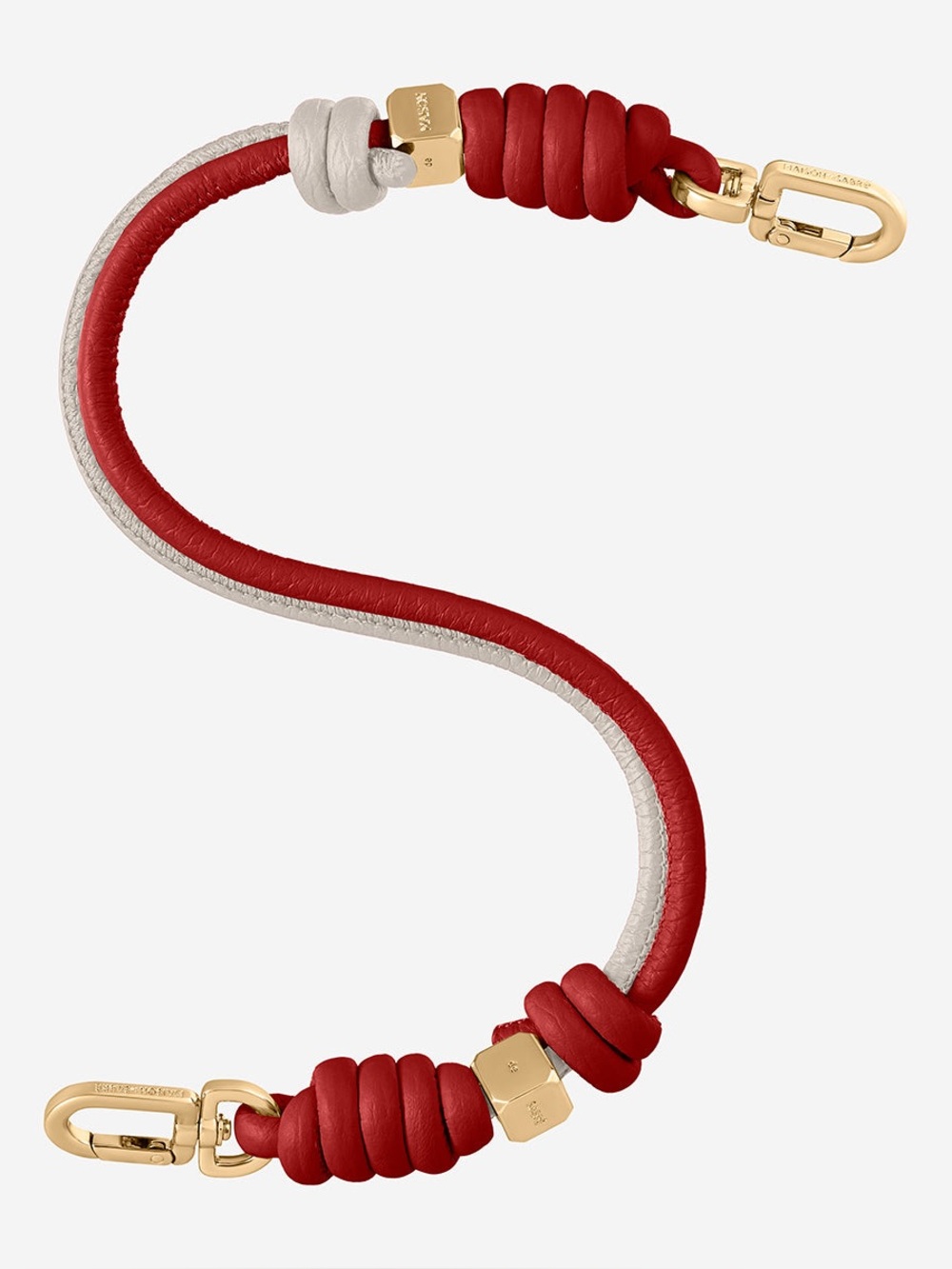 Maison de Sabre Twist Handle Leather Strap - Brick White